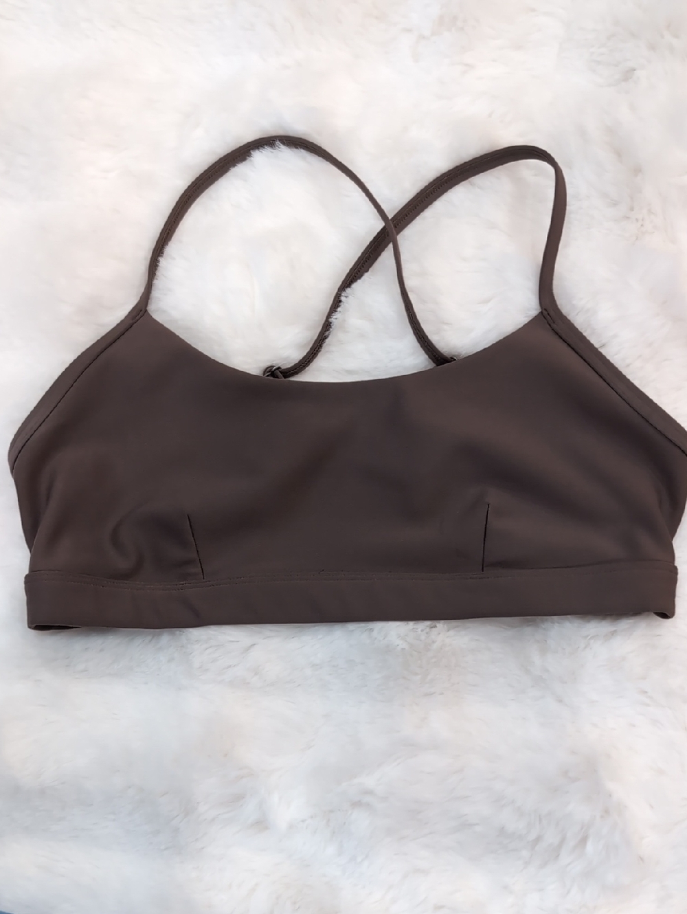 ALO Yoga Scoop Neck Sports Bra - Chocolate